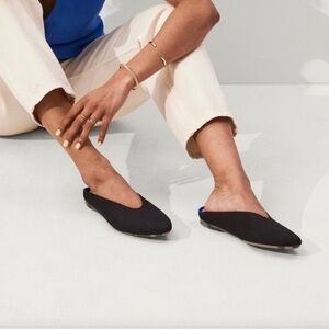 Rothy's Black Pointed Backless Mules BNIB!